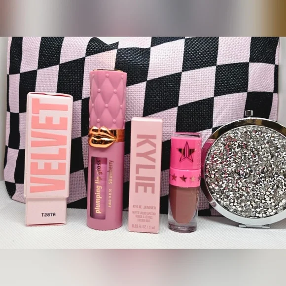 CHECKERBOARD COSMETIC BAG BUNDLE NWT - Picture 1 of 2